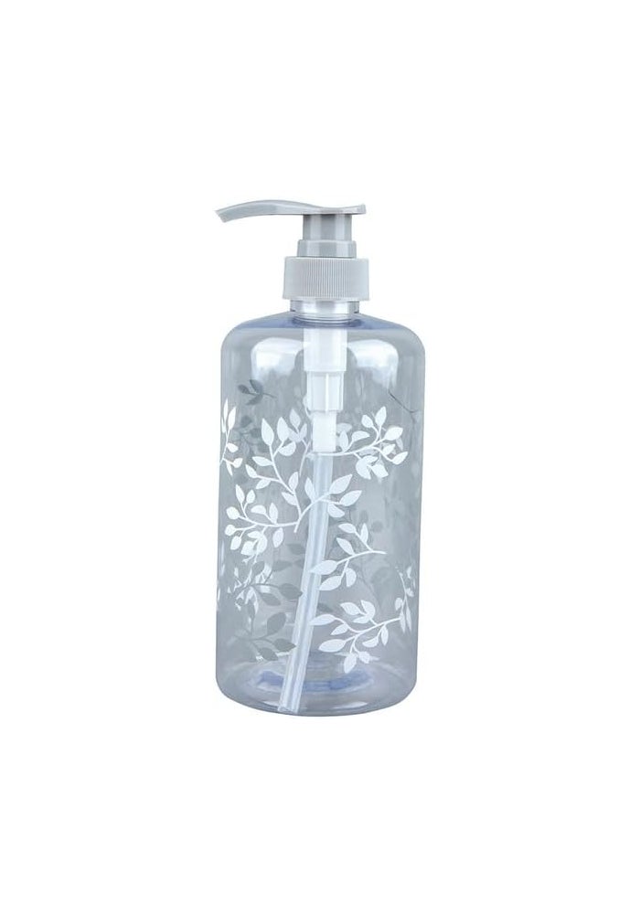DAISO Gray Pump Bottle – 750ml Refillable Dispenser for Soap, Shampoo & Lotion - Image 1